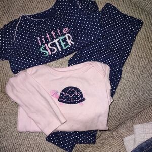 Simple joys SS/LS onesie outfit girls 6/9 months